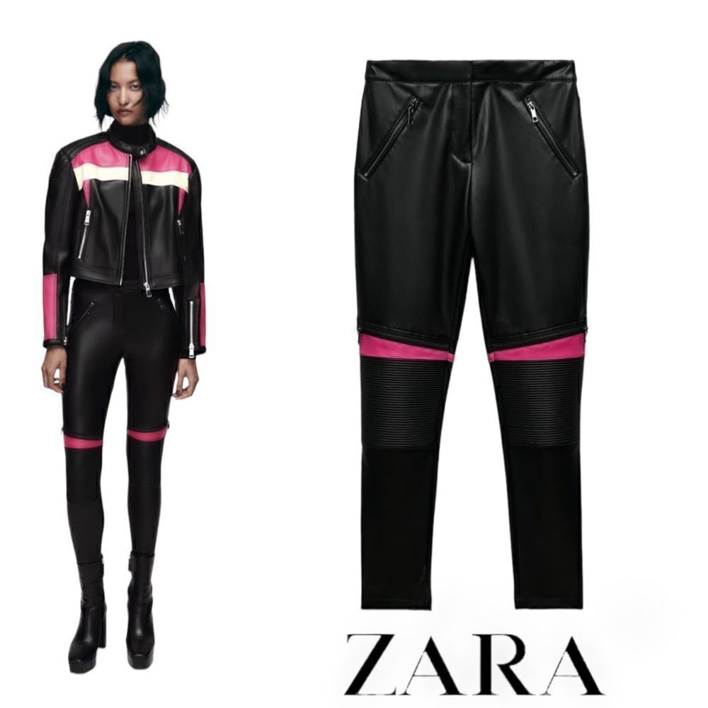 ZARA | Black | FAUX LEATHER LEGGINGS